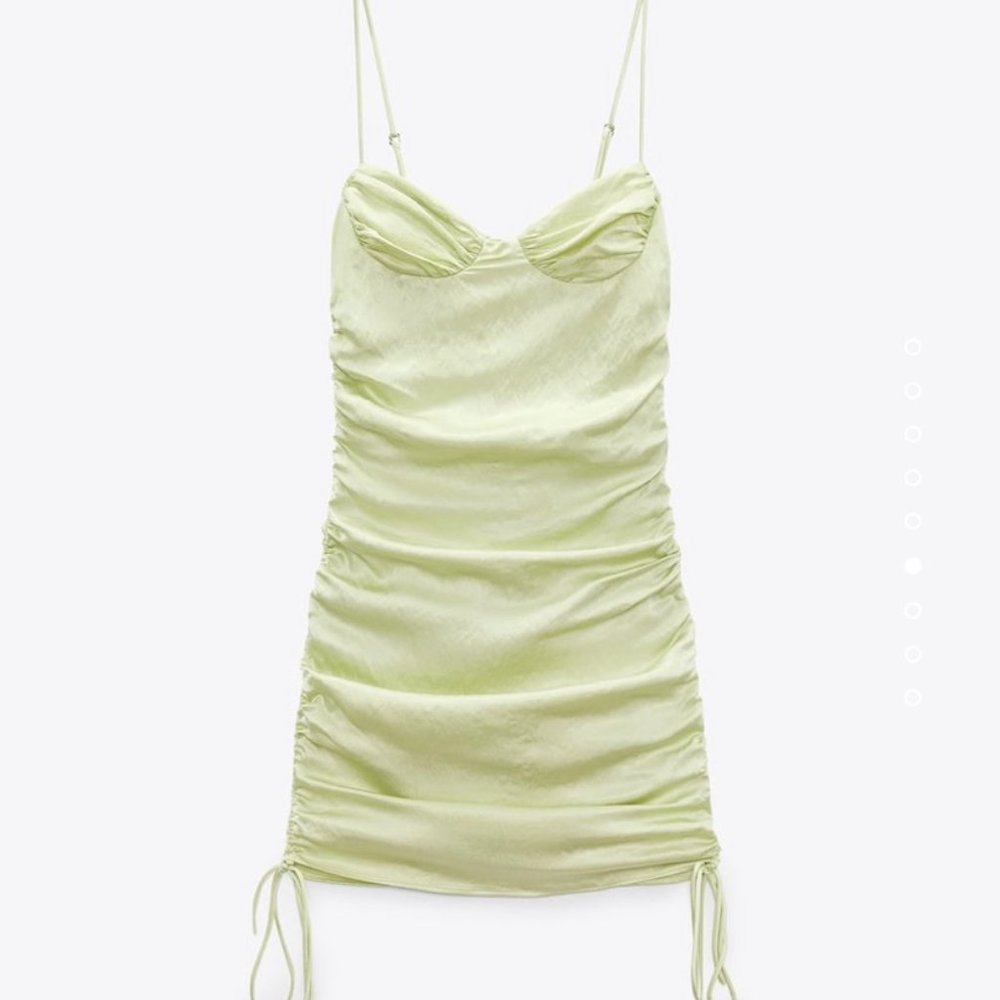 Zara Ruched Satin Effect Dress
